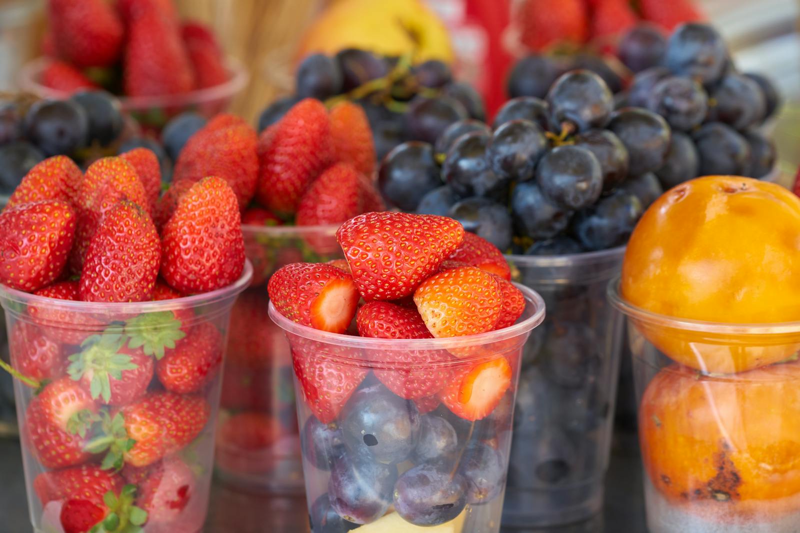 Cup of Strawberries and Mixed Fruits